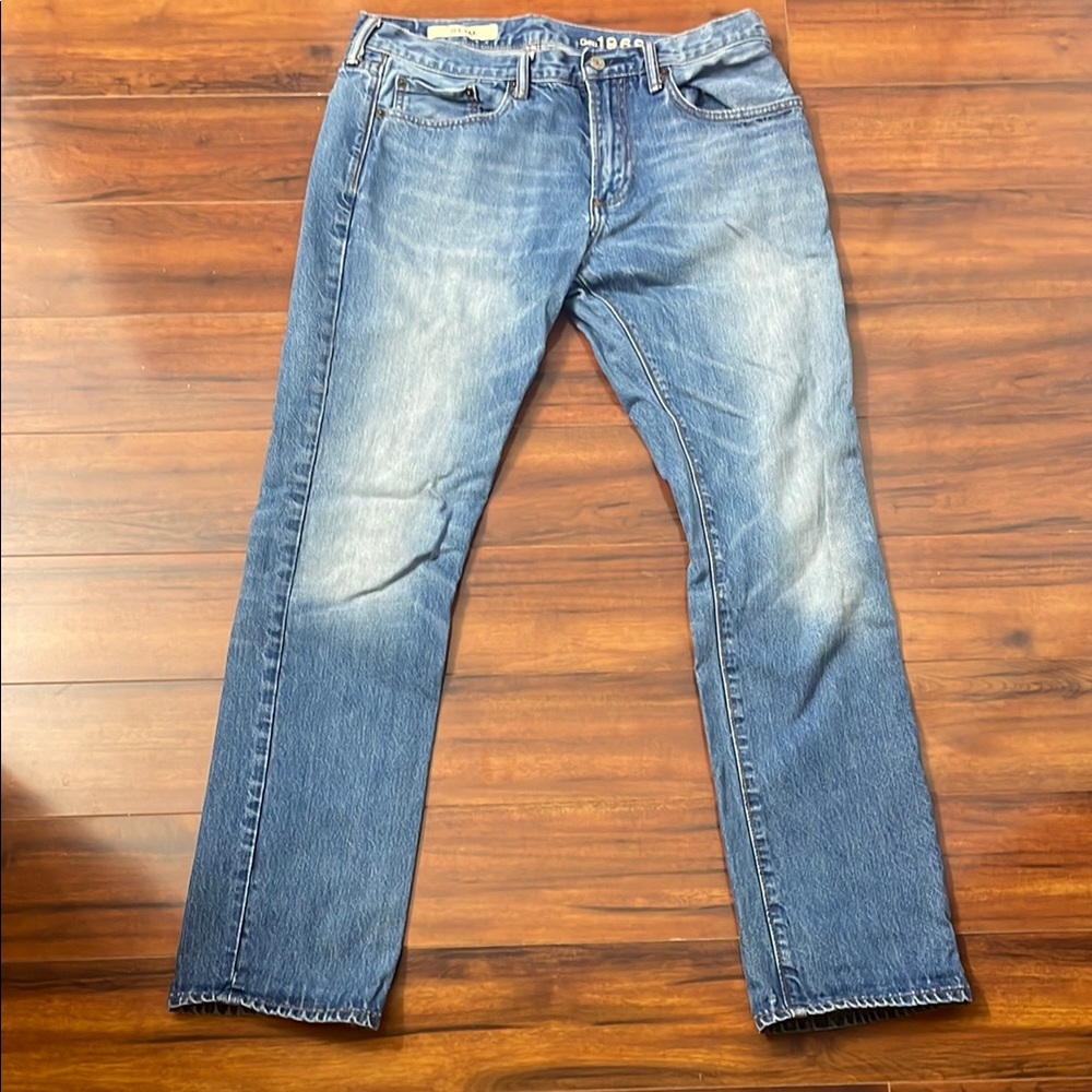 GAP Blue Slim Jeans with Classic Denim Look and Fading Patterns